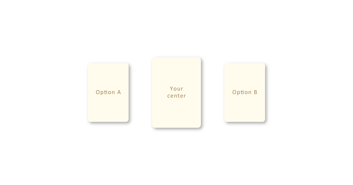 Moment Oracle – Choice & Alignment 3-card spread layout
