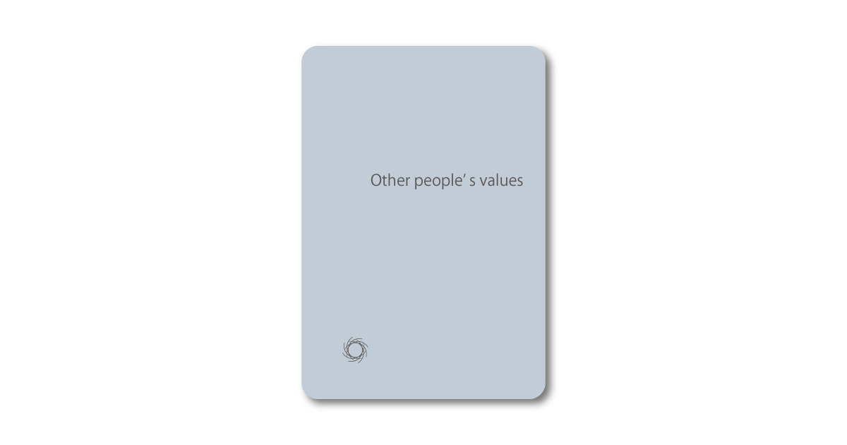 Let go oracle card with the message "Other people’s values"