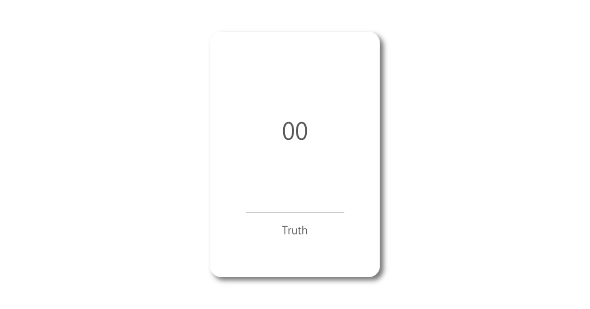 Numbers oracle card with the message "00 – Truth"