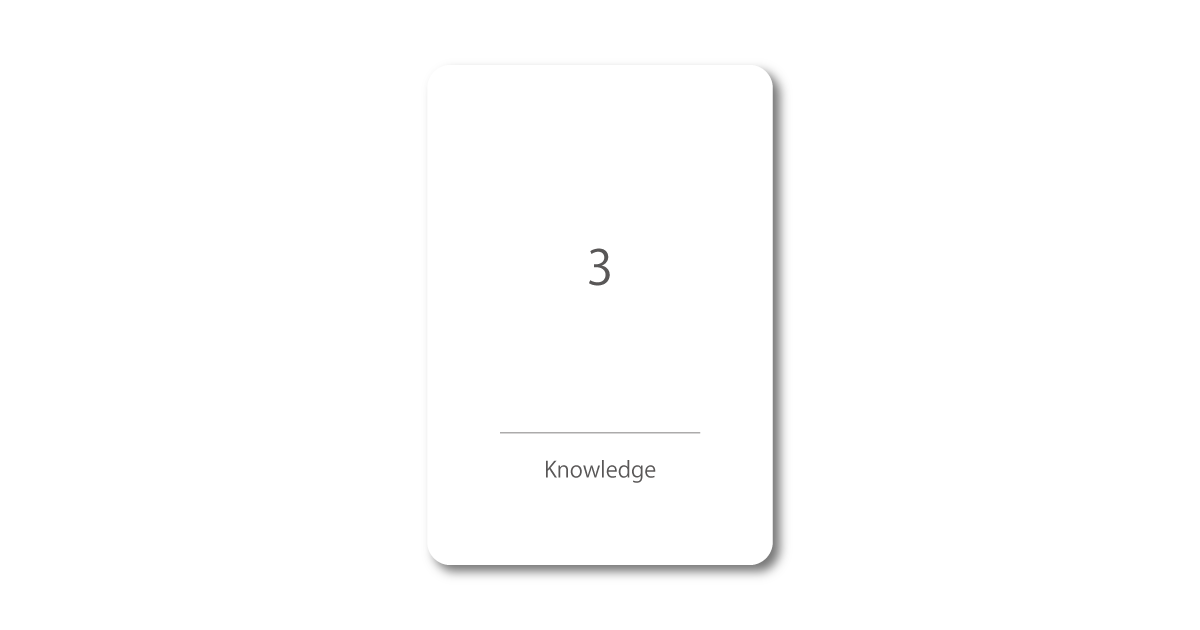 Numbers oracle card with the message "3 – Knowledge"