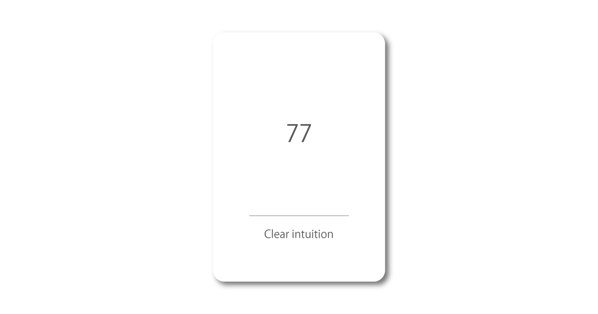Numbers oracle card with the message "77 – Clear intuition"