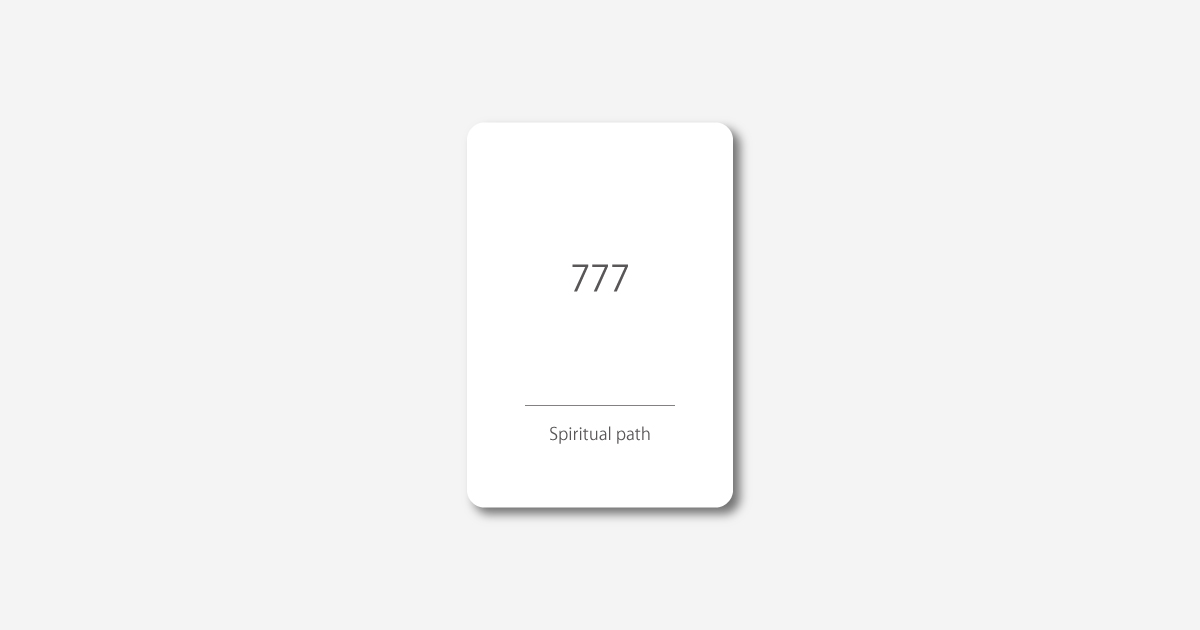 Numbers oracle card "777 – Spiritual path" by Timeless Edition