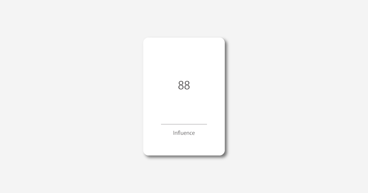 Numbers oracle card "88 – Influence" by Timeless Edition