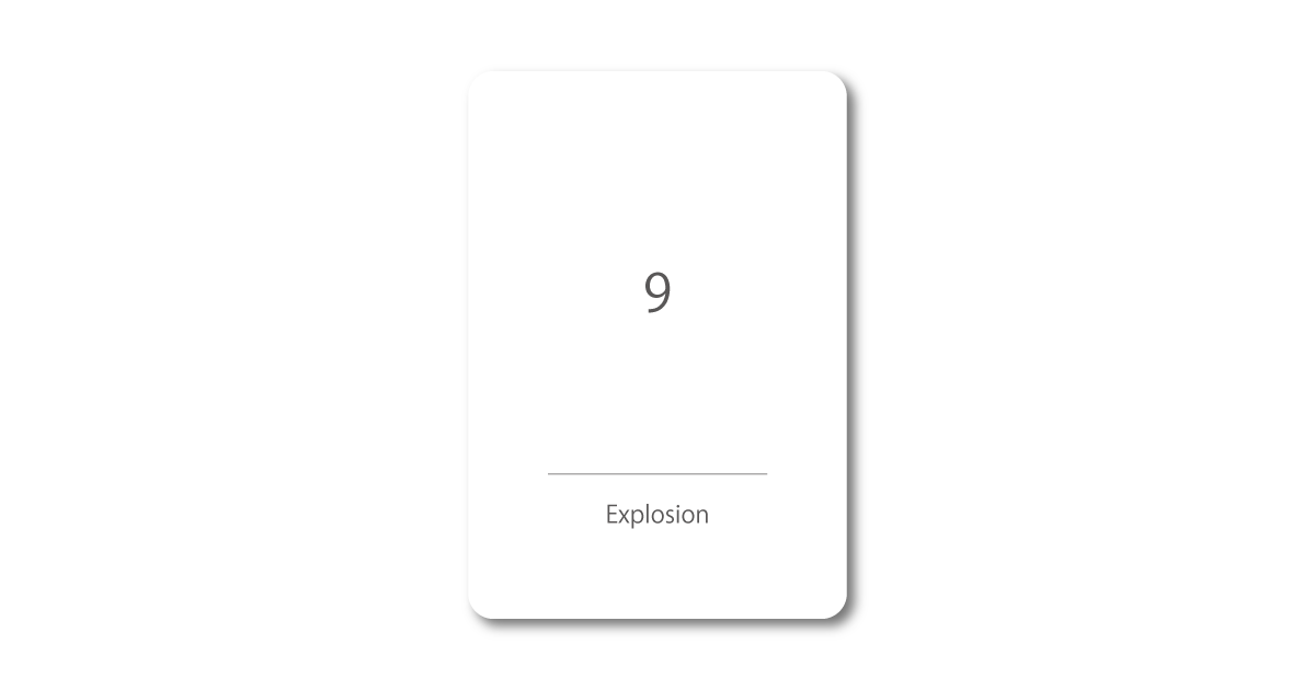 Numbers oracle card with the message "9 – Explosion"